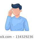 Illustration of thinking man  134329236