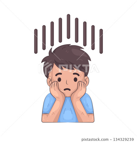 Illustration of anxiety Illustration of anxiety 134329239