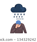 Illustration of depression man  134329242