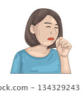 Illustration of cough  134329243