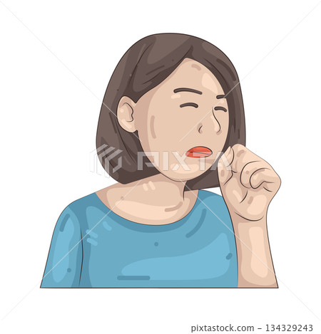 Illustration of cough Illustration of cough 134329243