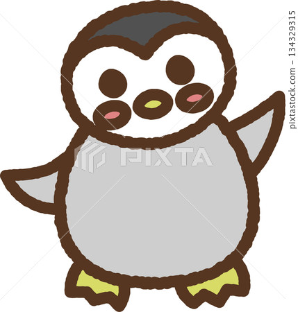 Hand-drawn animal icon illustration: Penguin 134329315