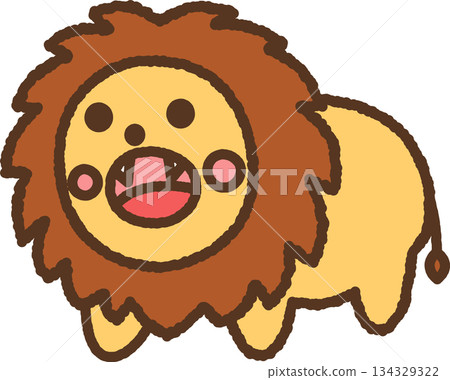 Hand-drawn animal icon illustration: Lion Hand-drawn animal icon illustration: Lion 134329322