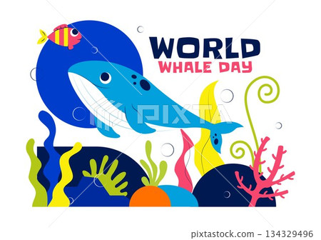 World Whale Day Vector Illustration Featuring Humpback Whale In Ocean Highlighting Marine Ecosystem Improvement And Mammal Protection in a Background World Whale Day Vector Illustration Featuring Humpback Whale In Ocean Highlighting Marine Ecosystem Improvement And Mammal Protection in a Background 134329496