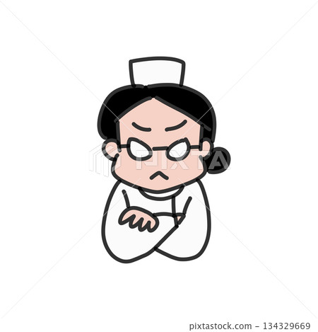 一個面目猙獰的護士怒視著我。 134329669