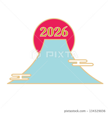 2026年的富士山。向量圖 2026年的富士山。向量圖 134329836