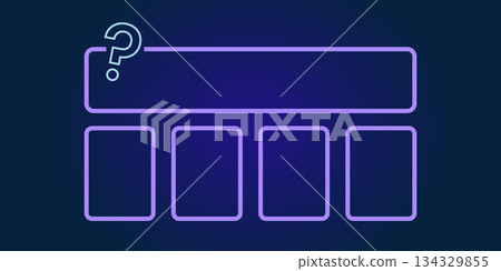 Game show trivia template quiz question interface with contest menu multiple choice answer background challenge frame test competition retro style screen design 134329855