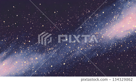 粉紅色的銀河和星塵構成的夢幻背景 134329862