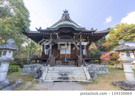 Akishino-dera Temple Daigendo Hall Autumn leaves season Akishino-dera Temple Daigendo Hall Autumn leaves season 134330069
