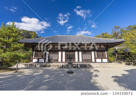 Akishino-dera Temple Main Hall Autumn leaves season Akishino-dera Temple Main Hall Autumn leaves season 134330072