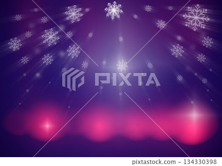 Abstract Snowflakes Purple Pink Gradient Background Festive 134330398