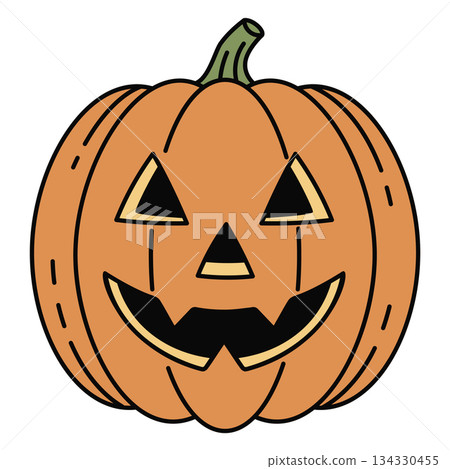 Cartoon Classic Jack O Lantern 134330455