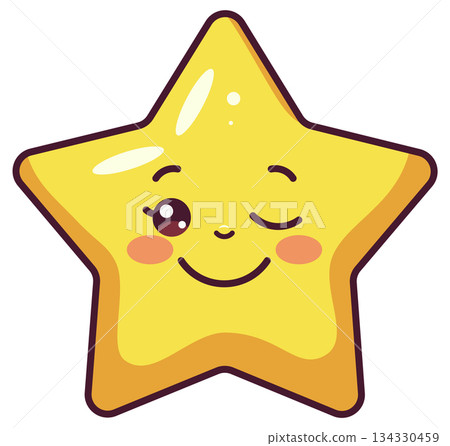 Cute Smiling Star Cartoon Illustration Cute Smiling Star Cartoon Illustration 134330459