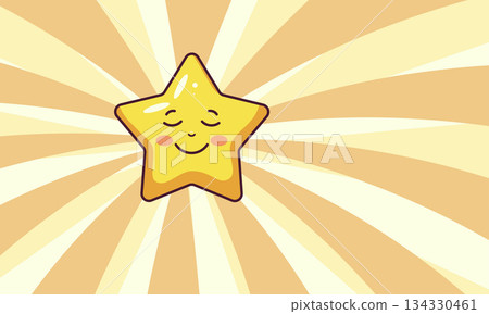 Cute Smiling Star Cartoon Illustration Cute Smiling Star Cartoon Illustration 134330461