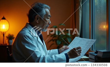 Doctor reading a newspaper 134330508
