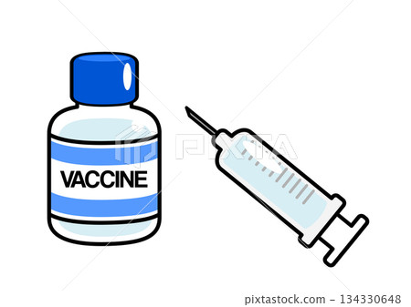 Vaccine and syringe illustration 134330648