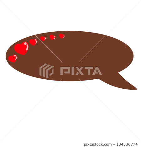 Heart brown speech bubble Heart brown speech bubble 134330774