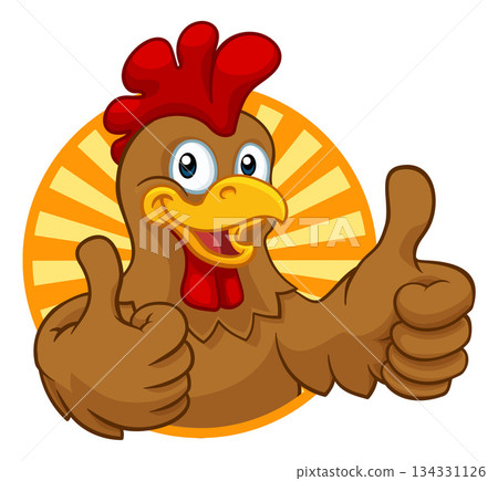Chicken Cartoon Rooster Cockerel Character 134331126