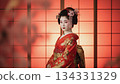 日本京都的藝伎，身著傳統日本和服的女性 134331329