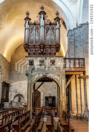 Interior of the Abbey of Saint-Savin near Argeles-Gazost, French Interior of the Abbey of Saint-Savin near Argeles-Gazost, French 134331432
