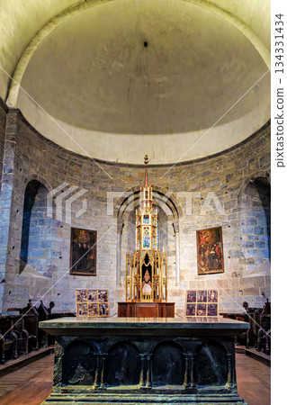 Interior of the Abbey of Saint-Savin near Argeles-Gazost, French Interior of the Abbey of Saint-Savin near Argeles-Gazost, French 134331434