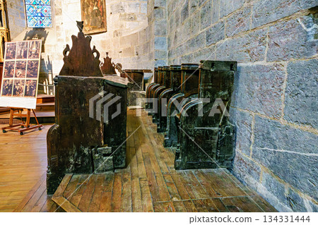 Interior of the Abbey of Saint-Savin near Argeles-Gazost, French Interior of the Abbey of Saint-Savin near Argeles-Gazost, French 134331444