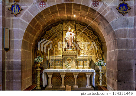 Interior of the Basilica of Xavier, Javier, Navarre, Spain. 134331449