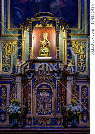 Interior of the Abbey of Xavier, Javier, Navarre, Spain. 134331459