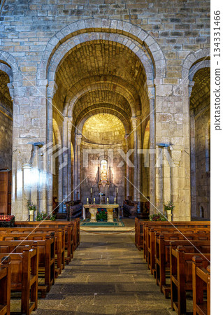 Interior of the Monastery of San Salvador of Leyre at Yesa, Pyre 134331466