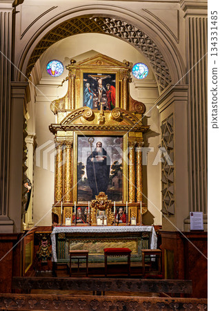 Interior of the Cathedral Saint Mary in Pamplona, Navarre, Spain 134331485