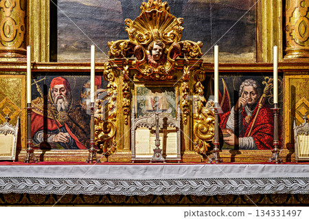 Interior of the Cathedral Saint Mary in Pamplona, Navarre, Spain Interior of the Cathedral Saint Mary in Pamplona, Navarre, Spain 134331497