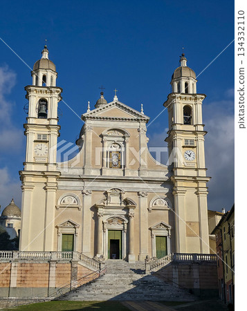 Old Lavagna village church, liguria Italy mediterranean sea touristic 134332110