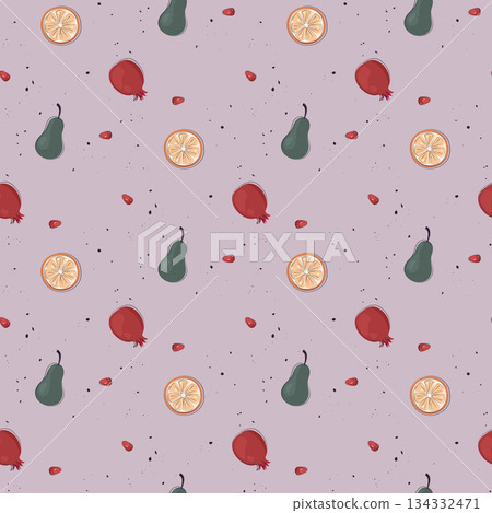 colorful stylized fruits pattern design 134332471