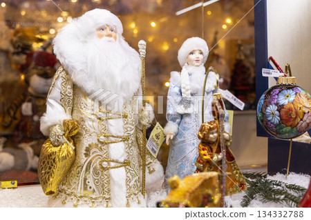 Traditional Christmas souvenir nutcrackers sold on Christmas market Traditional Christmas souvenir nutcrackers sold on Christmas market 134332788