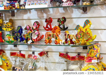 Traditional Christmas souvenir nutcrackers sold on Christmas market Traditional Christmas souvenir nutcrackers sold on Christmas market 134332811