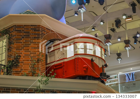 Dec 6 2025 Glittering Christmas Decorations Inside Modern Shopping Mall Dec 6 2025 Glittering Christmas Decorations Inside Modern Shopping Mall 134333007