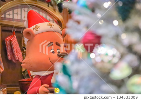 Dec 6 2025 Glittering Christmas Decorations Inside Modern Shopping Mall Dec 6 2025 Glittering Christmas Decorations Inside Modern Shopping Mall 134333009