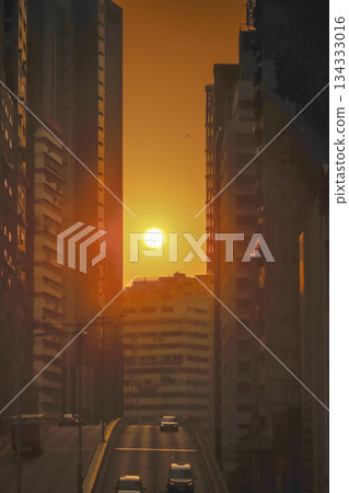 Dec 6 2025 Golden Sun Aligns Above Wong Chuk Hang Road 134333016