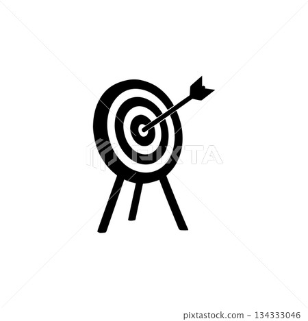 target with arrow silhouette isolated on white background goal success symbol 134333046