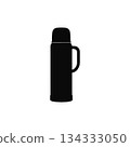 thermos flask silhouette insulated bottle travel container isolated on white background thermos flask silhouette insulated bottle travel container isolated on white background 134333050