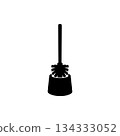 toilet brush silhouette bathroom cleaning tool hygiene symbol isolated on white background toilet brush silhouette bathroom cleaning tool hygiene symbol isolated on white background 134333052