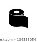 toilet paper roll silhouette bathroom tissue isolated on white background toilet paper roll silhouette bathroom tissue isolated on white background 134333054