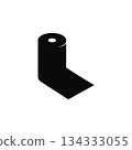 toilet paper roll silhouette hygiene tissue isolated on white background toilet paper roll silhouette hygiene tissue isolated on white background 134333055