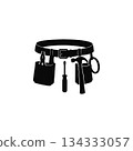 tool belt silhouette construction gear isolated on white background tool belt silhouette construction gear isolated on white background 134333057