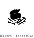 toolbox silhouette icon hammer wrench screwdriver illustration toolbox silhouette icon hammer wrench screwdriver illustration 134333058
