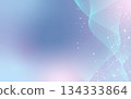 abstract wave lines with dotted grid,Abstract technology network background blue pink gradient 134333864