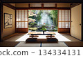 從日式房屋內部看到的日式房間和日式花園的景色 134334131