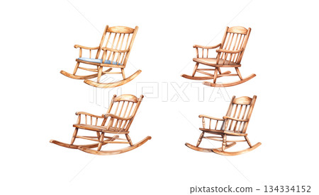 Wooden chair with parasol for summer relaxation on the beach isolated on white background Wooden chair with parasol for summer relaxation on the beach isolated on white background 134334152