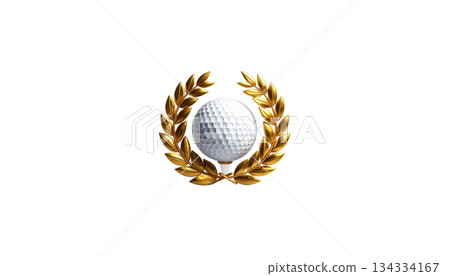 Golf ball and tee, sports objects isolated on white background Golf ball and tee, sports objects isolated on white background 134334167
