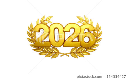 Golden laurel wreath for awards and championships with illustration on white background Golden laurel wreath for awards and championships with illustration on white background 134334427